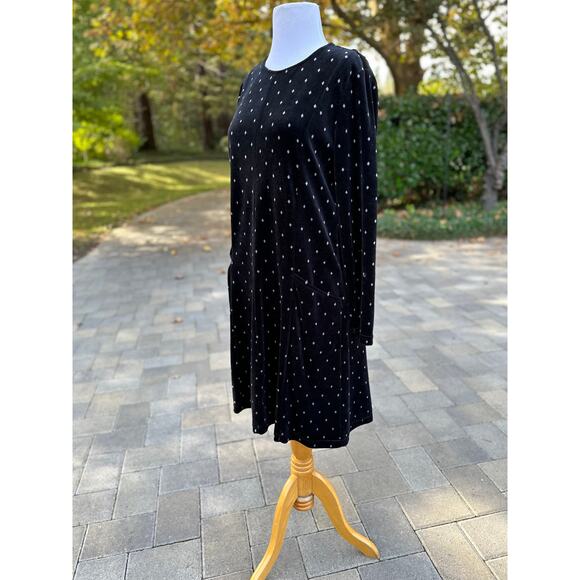 Black Velvet Dress Fall Winter Christmas Modest Lagenlook Coastal Cottage Church - Picture 9 of 11